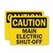 Signmission Main Electric Shut-Off Caution Sign, Vinyl Decal, 7in W x 5in L, 2PK OS-2PACK-CS-D-57-L-19202 - alternate 1